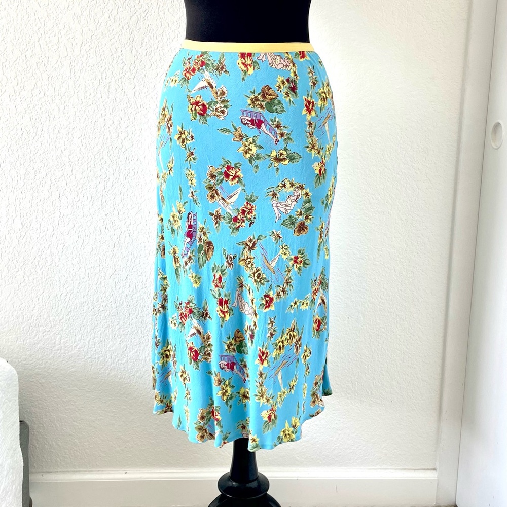 Vintage Loco Lindo Retro Hawaiian Print Skirt - M